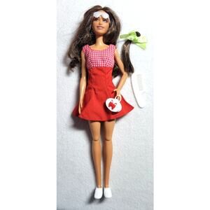 Barbie Fashionista Raquelle Flat Feet Brown Eyes Hair Extension Dressed Extras